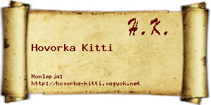 Hovorka Kitti névjegykártya